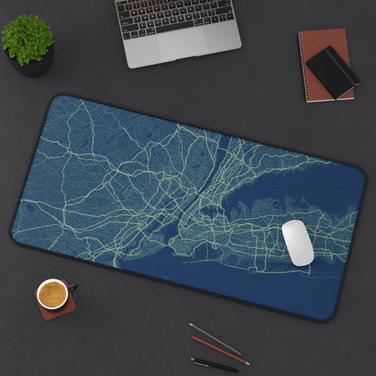 Glowing NYC Map Desk Mat