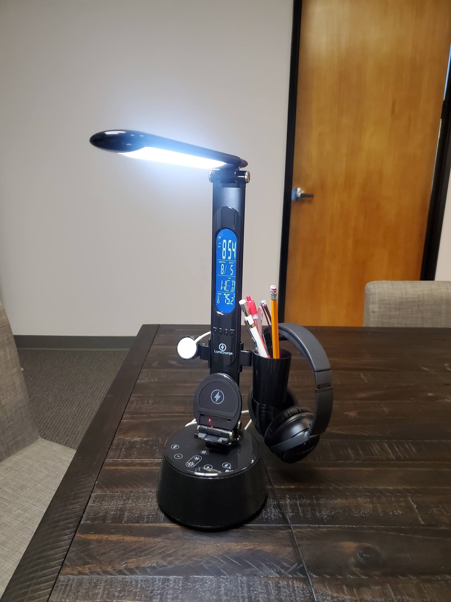 5 in 1- Desk Lamp, Bluetooth Speaker & Wireless Charger