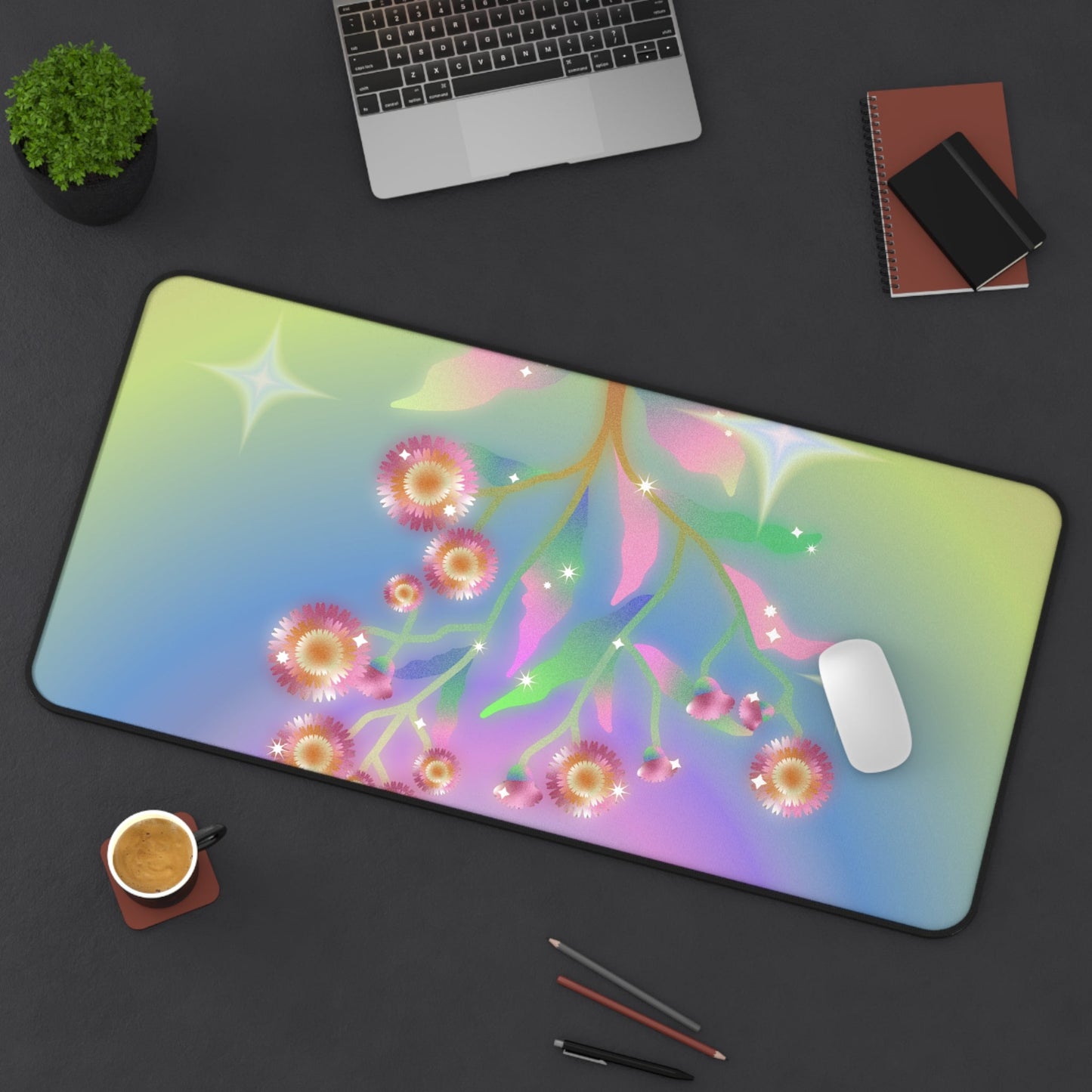 Virtual Flowers Desk Mat