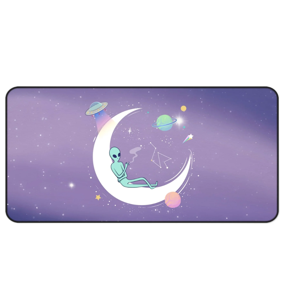 Chilling Alien Space Theme Desk Mat