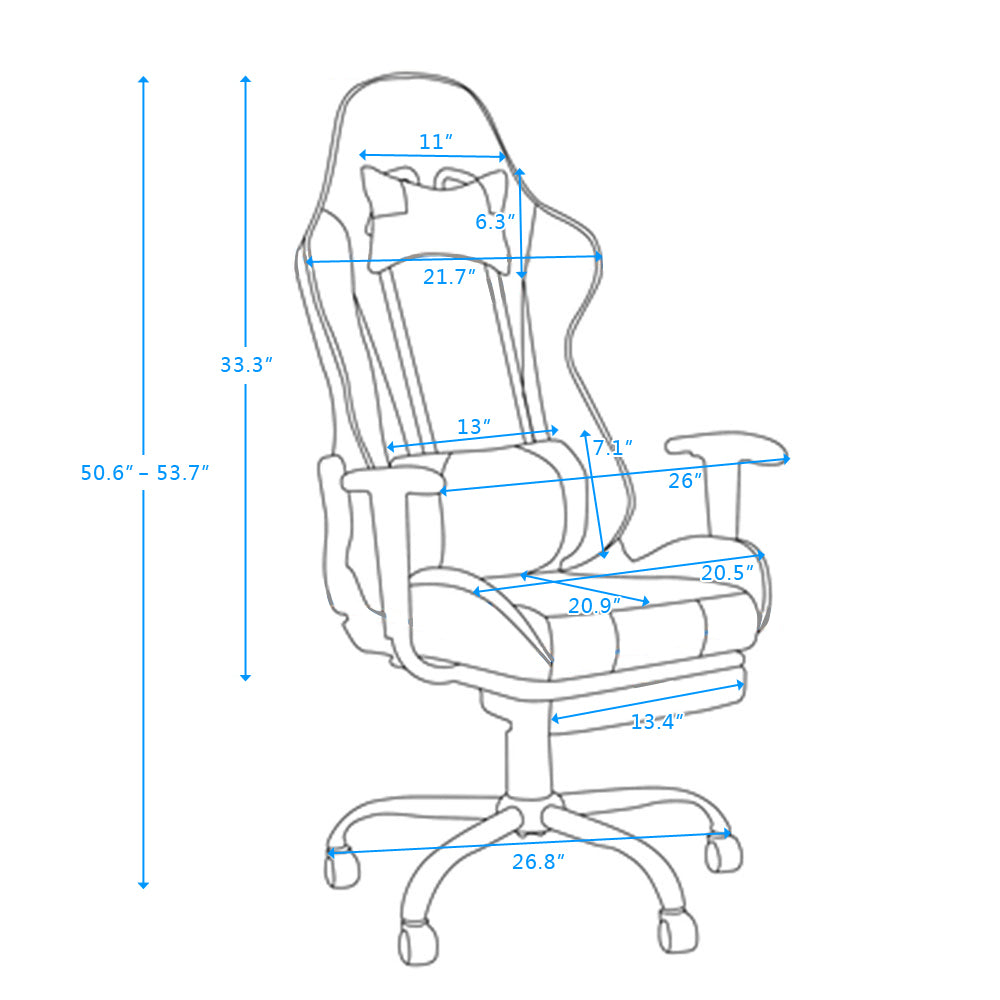 Swivel Chair Gaming Chair with Footrest Tier