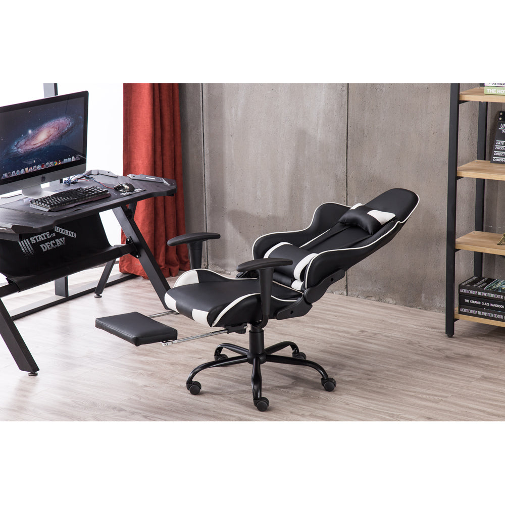 Swivel Chair Gaming Chair with Footrest Tier